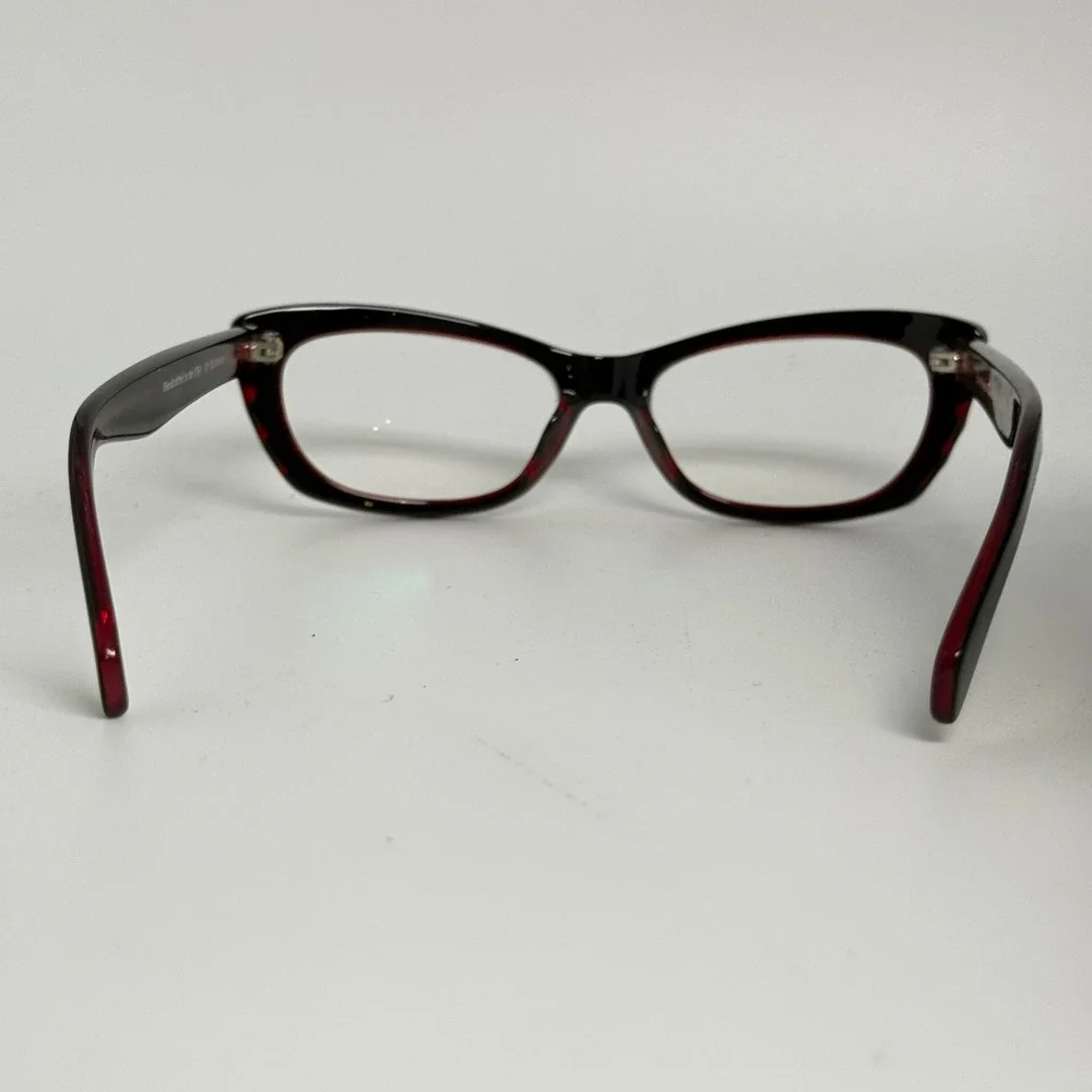 Frieze Frames Roosevelt Black Red Cat Eye Eyeglasses Handcrafted USA 52-18-140